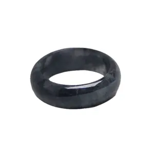 Natural A-grade Jade Ring Ring with Black Jade Stone for Women