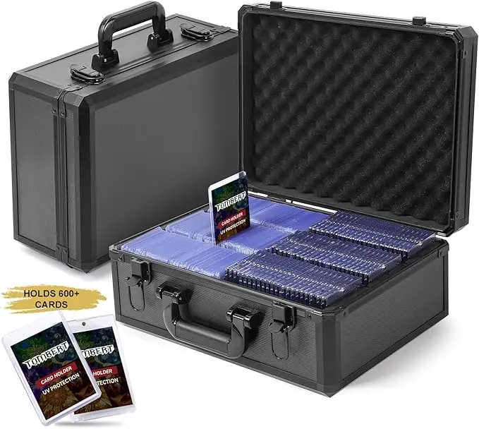 Toploader 35pt 3" x 4" Rigid Card Top loads Storage Box for ，With safety lock Settings,Sports Card Storage Boxes for Trading Cards,For PSA BGS SGC top loads sports card, waterproof hardboard box XL