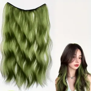 Colorful Party Highlight Clip-in Hair Extensions for Women 22inch Multi-color Multi-section Straight Hair Synthetic Hairpieces Party