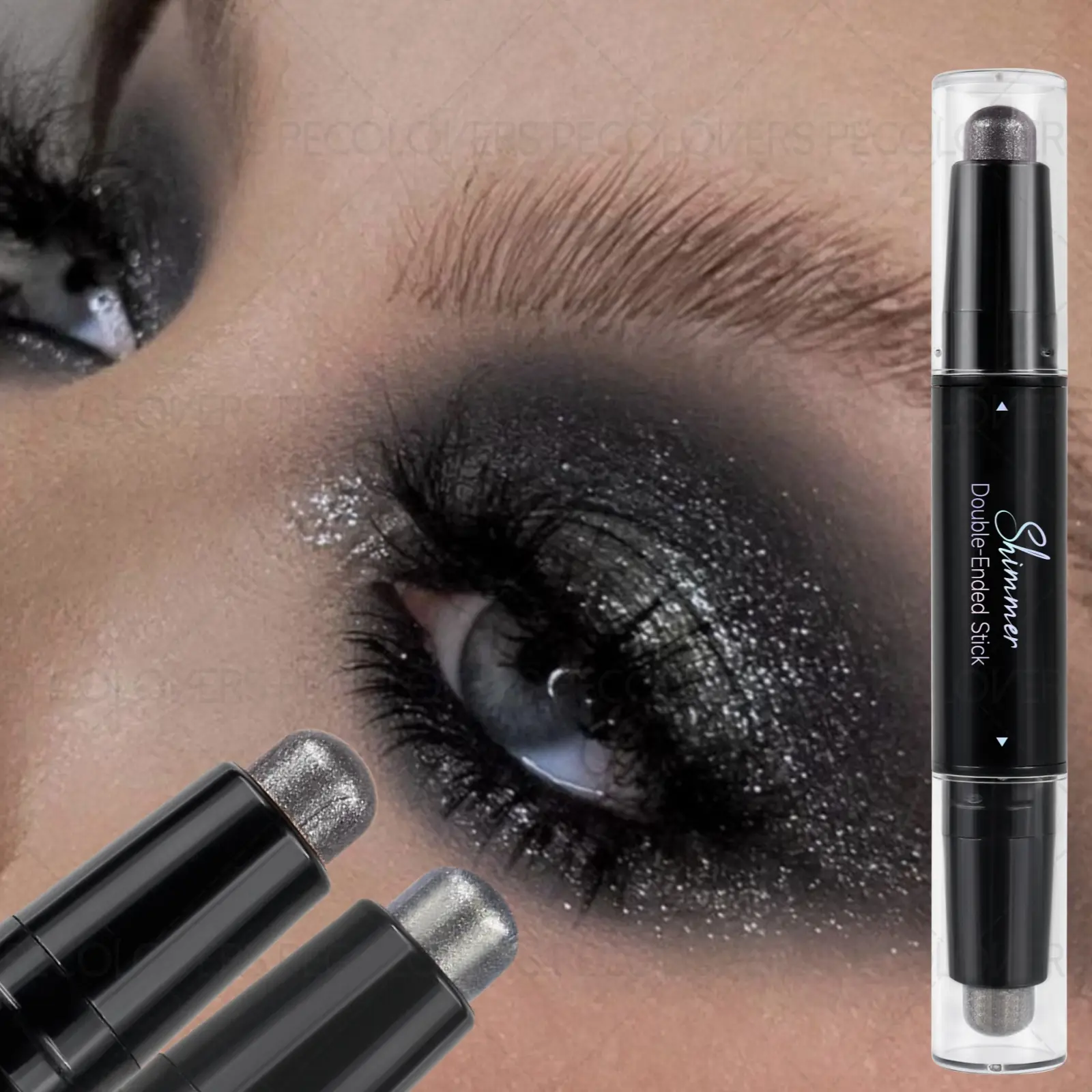 1PC Gradient Fine Pearl Shimmer Eye Shadow Stick, Double-headed and Double-color Design, Suitable for Lazy Novices, The Perfect Christmas Gift Series
