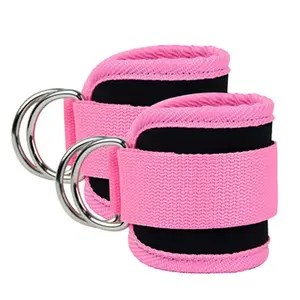 Professional Ankle Straps for Cable Machine - Comfort Padded Double D-RingSupport, Leg and Hip Strength Training Straps Portable Ankle Covers for Gym,Outdoor and Home Workouts(Strap Only, No Band Included)