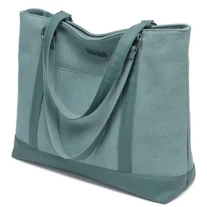 Large Tote Bags for Women 15.6 Inch Laptop Bag Lightweight Canvas Professional Work Briefcase