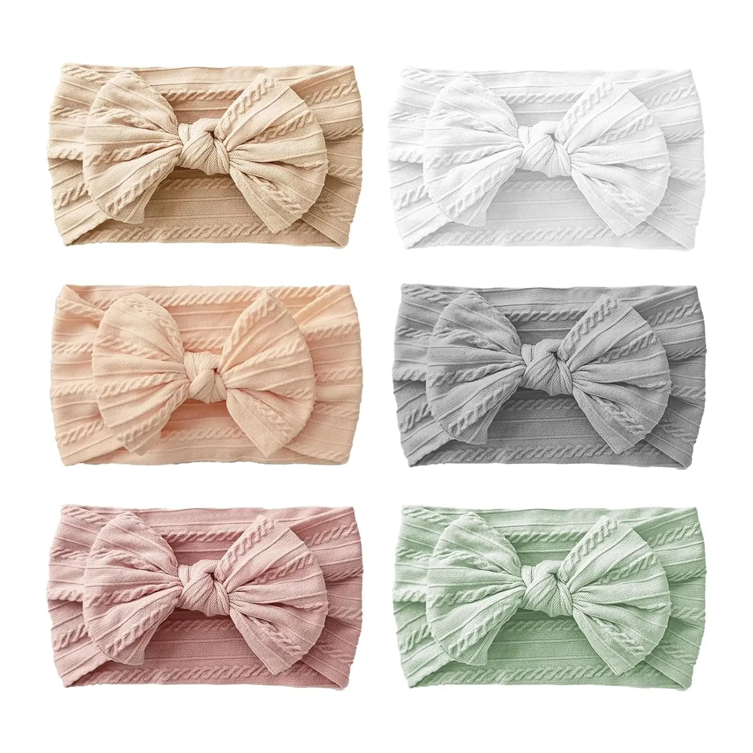 6 count  Headbands, Girls Headbands with Bows, Soft Stretchy Nylon Hair Bands Hair Accessories for