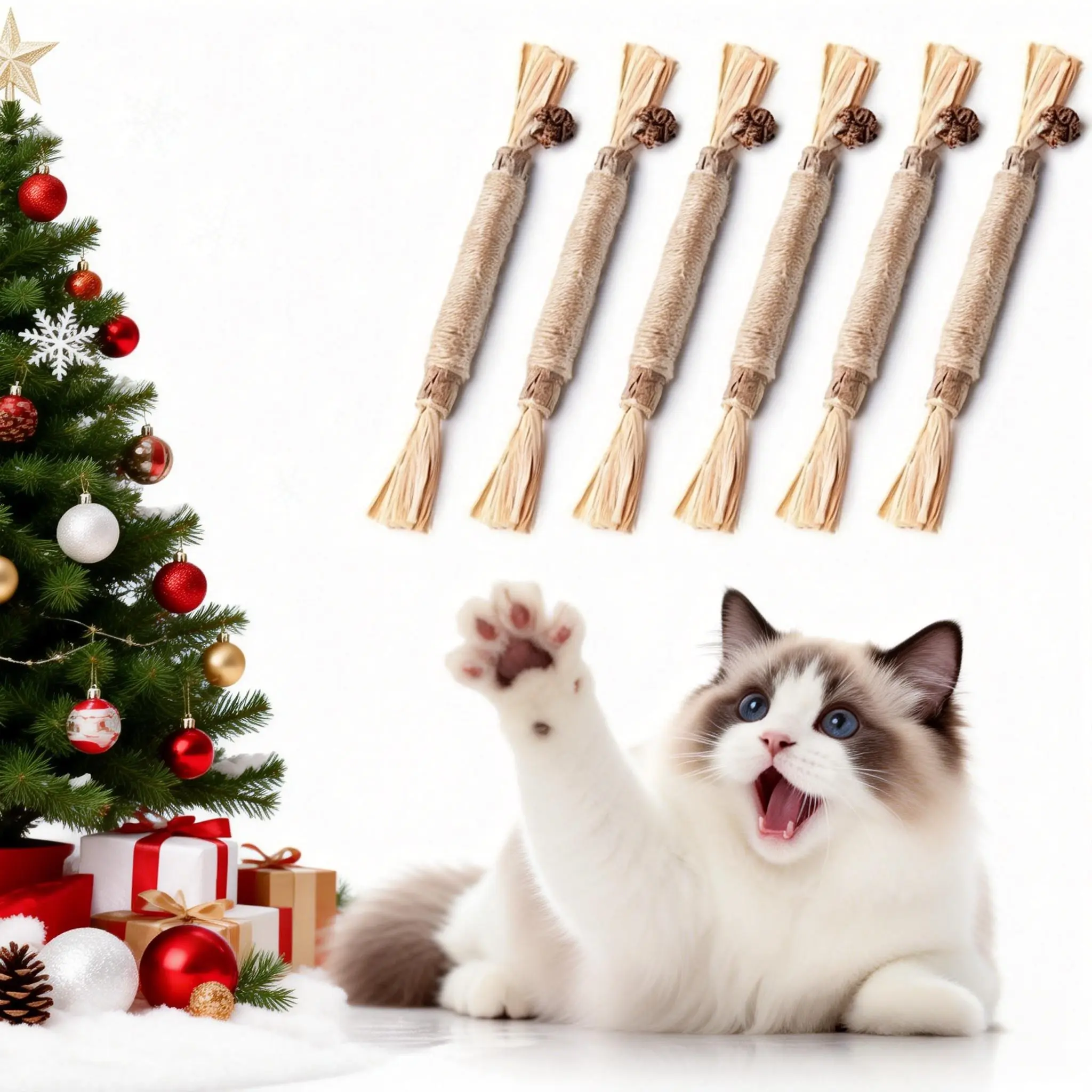 Silvervine Cat Chew Toy Set (6 Count) - Natural Textured Sticks for Biting and Play Silvervine Cat Chew Toy Set (6 Count) - Natural Textured Sticks for Biting and Play