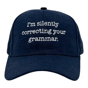 Im Silently Correcting Your Grammar Hat Funny Sarcastic Graphic Novelty Cap Funny Hats Sarcastic  Funny Nerd  Novelty Caps for Men Navy - Standard