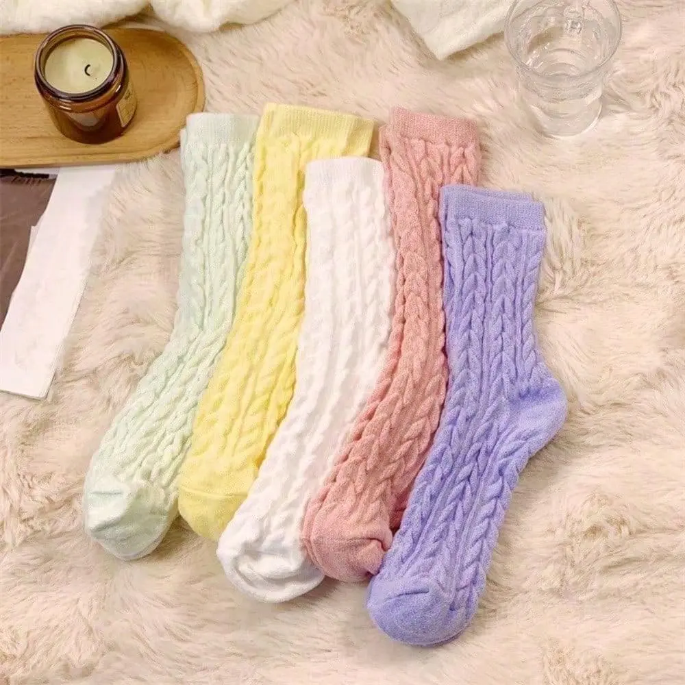 5-Pack Women's Christmas Over-the-Knee Socks | Festive Color Palette, Plush Thermal Knit for Winter Warmth & Holiday Spirit, Perfect as Heartwarming Christmas Gift / Best Friend Present | Christmas Stockings/Women's Long Socks/Thermal Socks