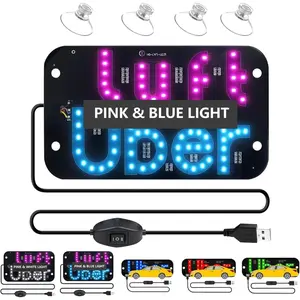 LED Taxi Windshield Light Sign TypeA  Dual-Color USB-Powered Display with Suction Cups & Touch Dimmer for Enhanced Night Visibility Holiday Gift