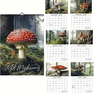 2026 Wild Mushroom Calendar, Spot Mushrooms, Wall or Desk Display, January-December & Holidays, Natural Decor, Home Office Art Print