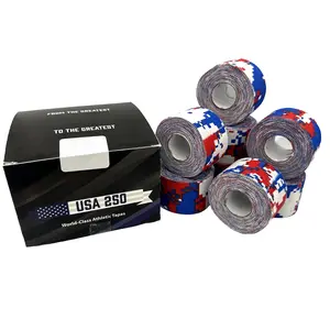 Athletic Tape |   USA's 250th Anniversary 8 Pack, 1.5 Inch by 10 Yards, Trainer Rigid Wrap for Athletes - Made in The USA Strong Hold, No Residue, Easy Tear Athletic Tape (Red White & Blue)