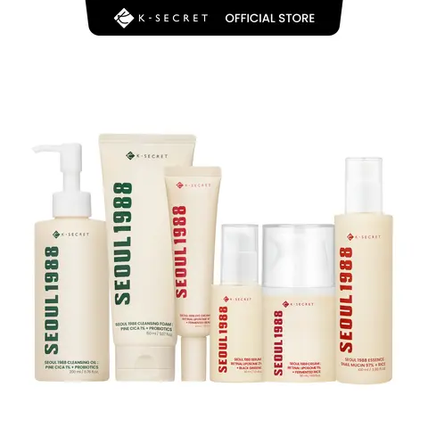 [KSECRET Official] SEOUL 1988 Retinal Night Routine Set | Retinal Serum & Eye Cream & Cream + Snail Essence + Cleansing Duo | Full Overnight Skin Renewal Care