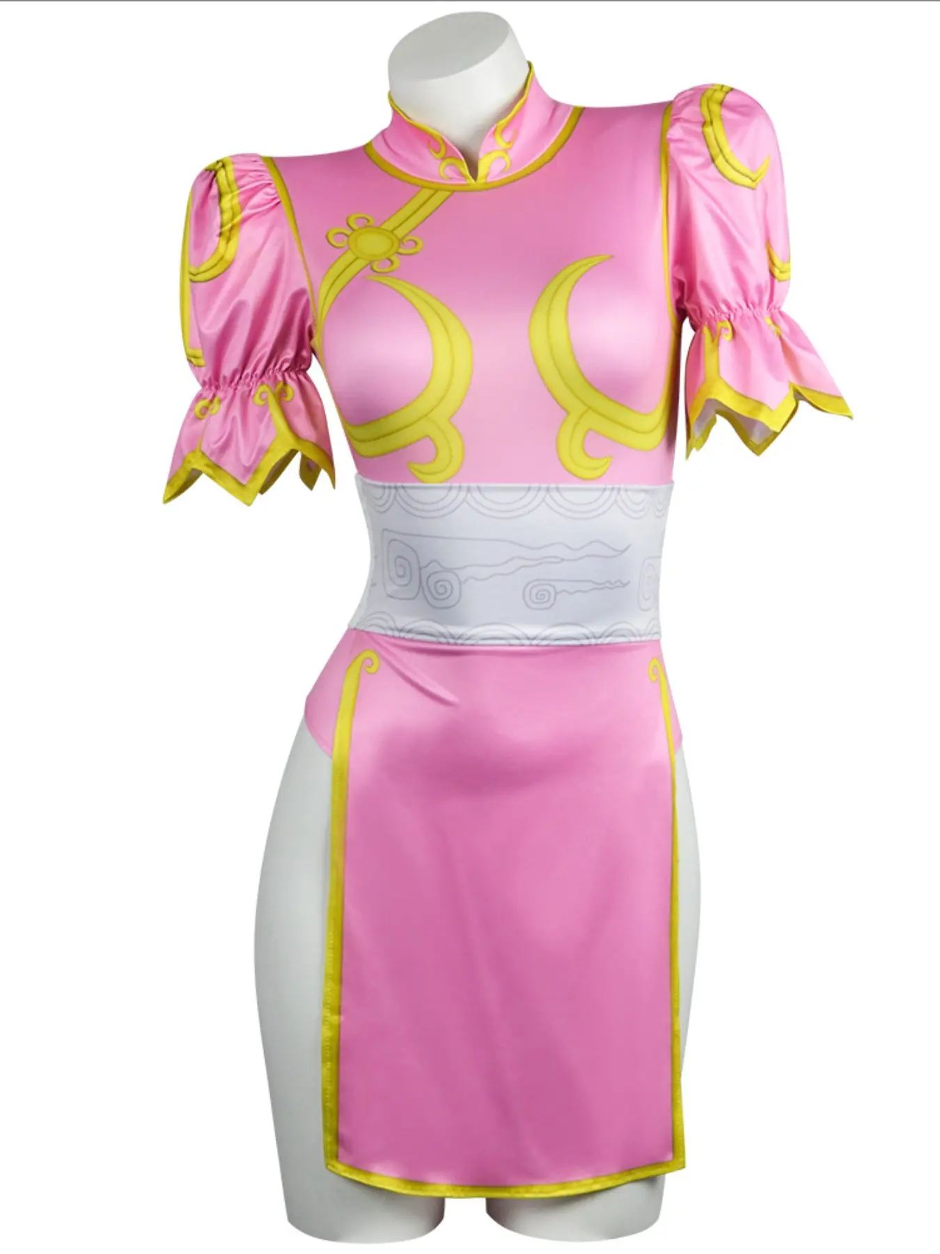 Women's Street Fighter Chun Li Costume, Blue Qipao with Headpiece and Belt, Halloween Dress, Role Play Game Cosplay