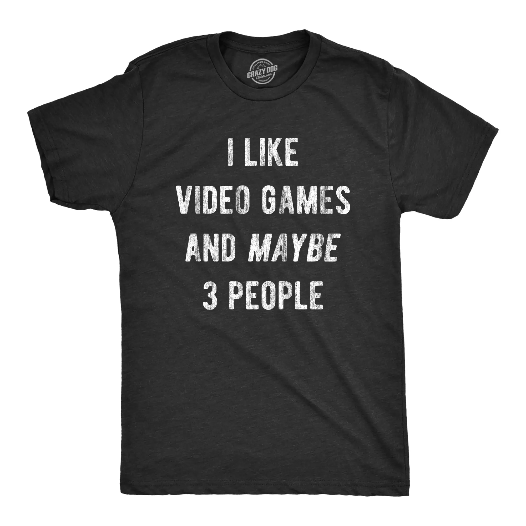 Mens I Like Video Games and Maybe 3 People T Shirt Funny Introverted Gaming Novelty Tee for Guys Mens Funny T Shirts Cool Vintage Fashion T-Shirt Gift Classic Menswear Introvert Apparel for Men Funny Gamer Black