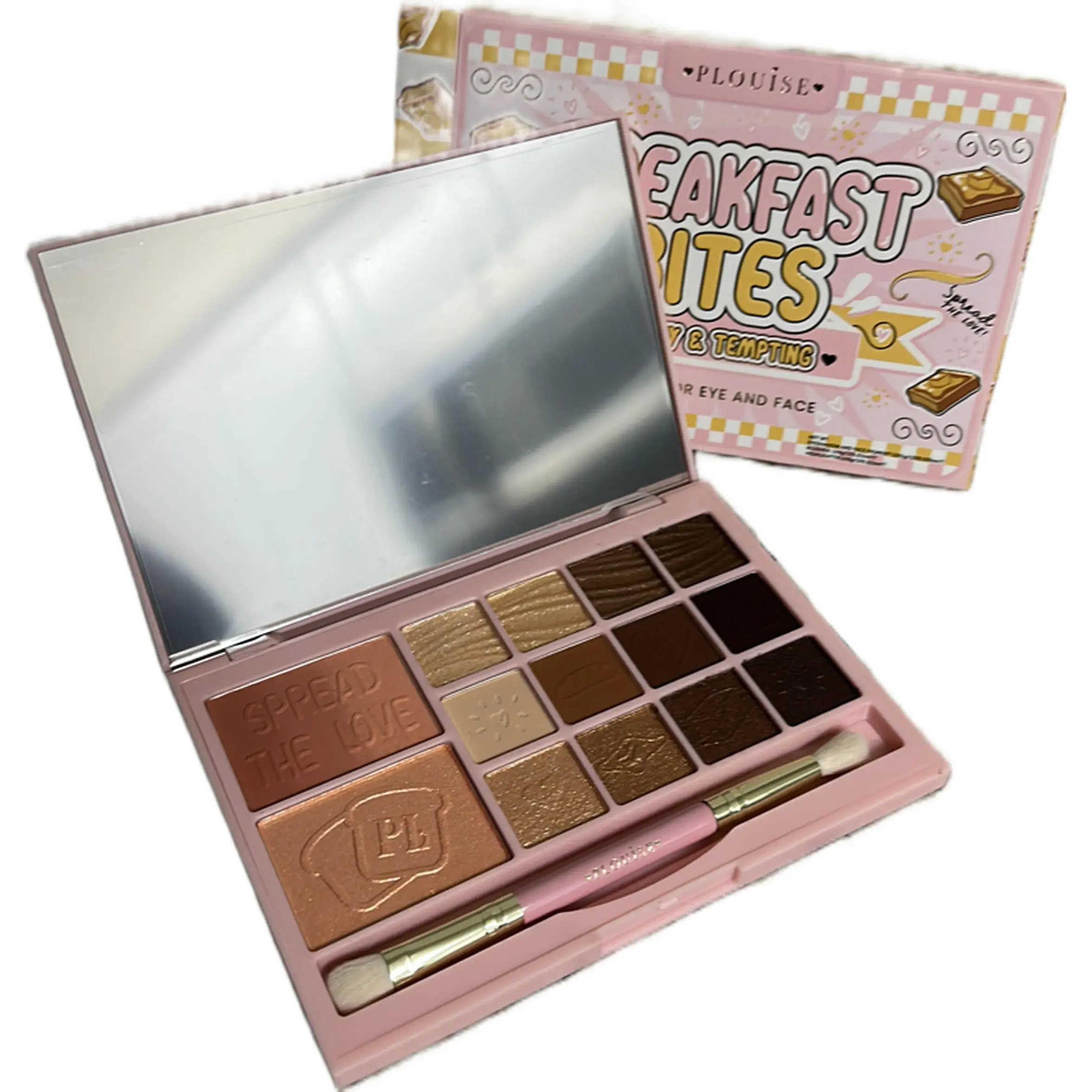 P Louise Breakfast Bites Eye & Face Palette with 12 Shades and Brush for Makeup Enthusiasts