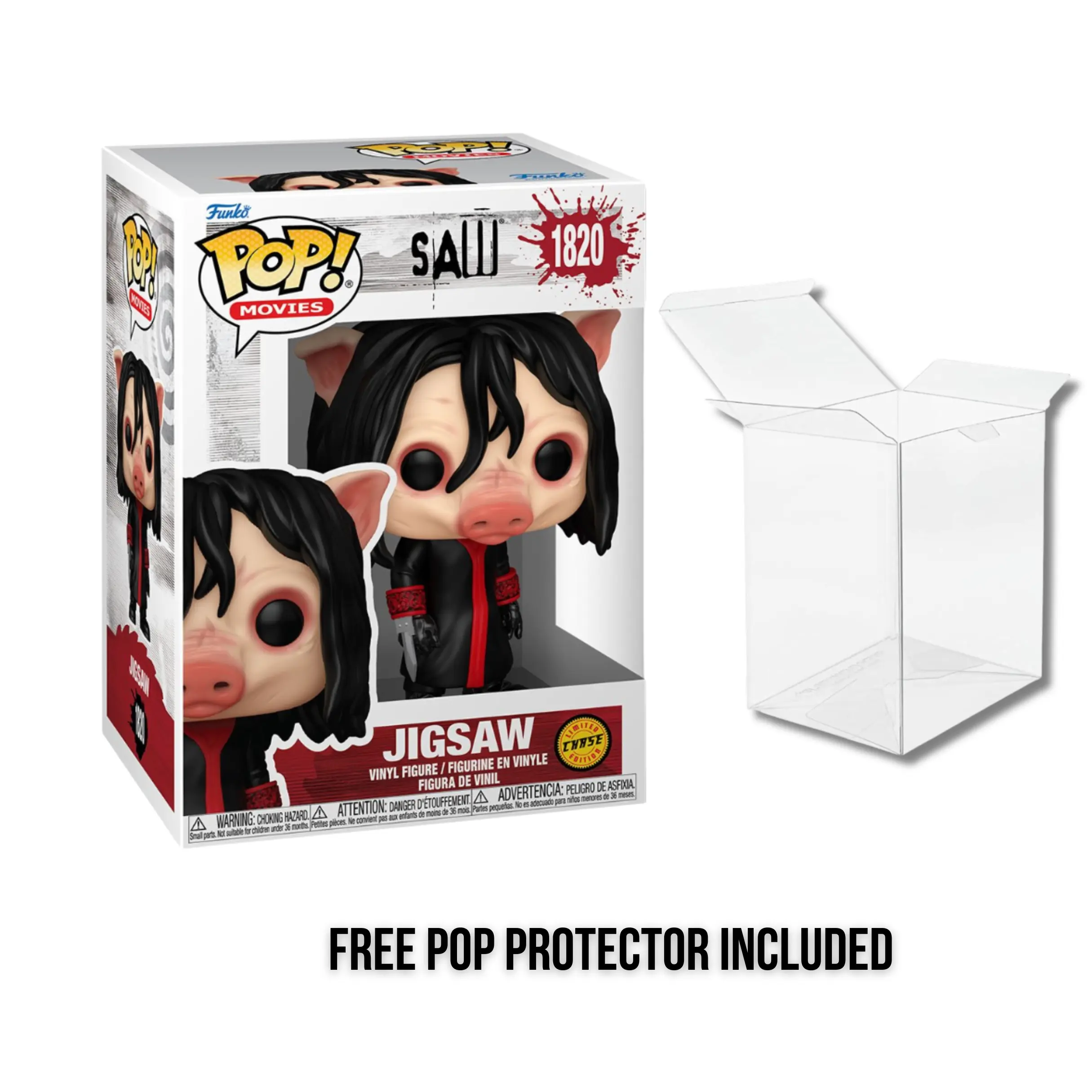 Funko Pop! Saw Jigsaw #1820 | Common or Chase + FREE Pop Protector