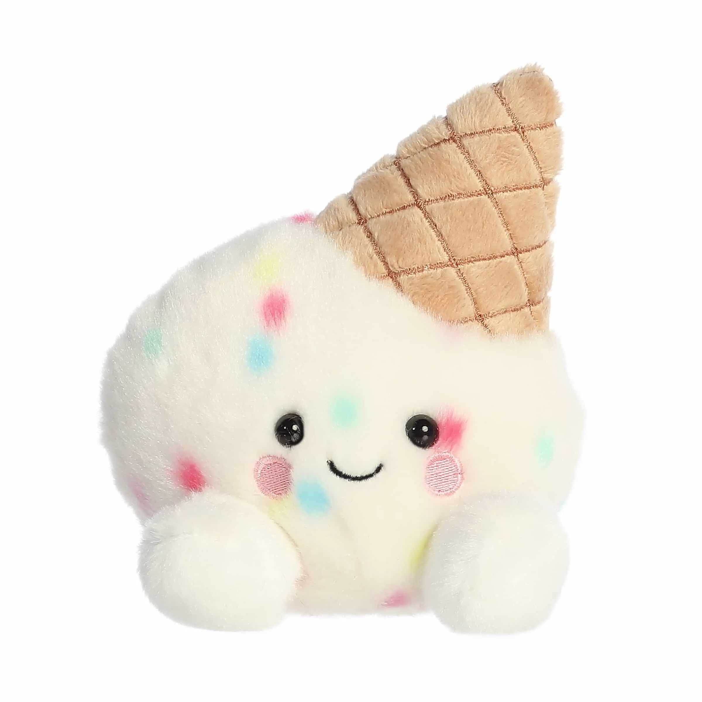 Palm Pals Adorable Sprinkle Ice Cream 5 inch White Mini Soft Plush Collectable Stuffed Animal