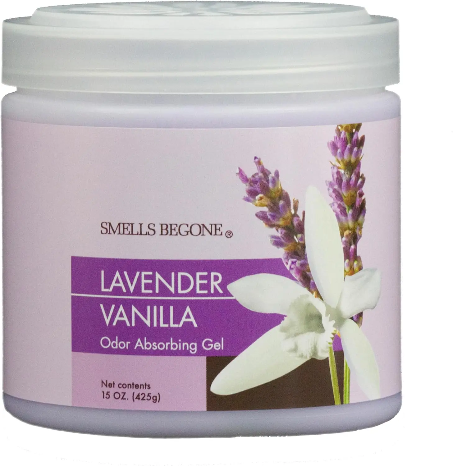 SMELLS BEGONE oz Gel Odor Eliminator  Absorb & Remove Tough Odors in Pet Areas, Bathrooms, Basements, Garage, Cars, RVs & Boats  Eliminate Odors Quickly (Pack, Lavender Vanilla)
