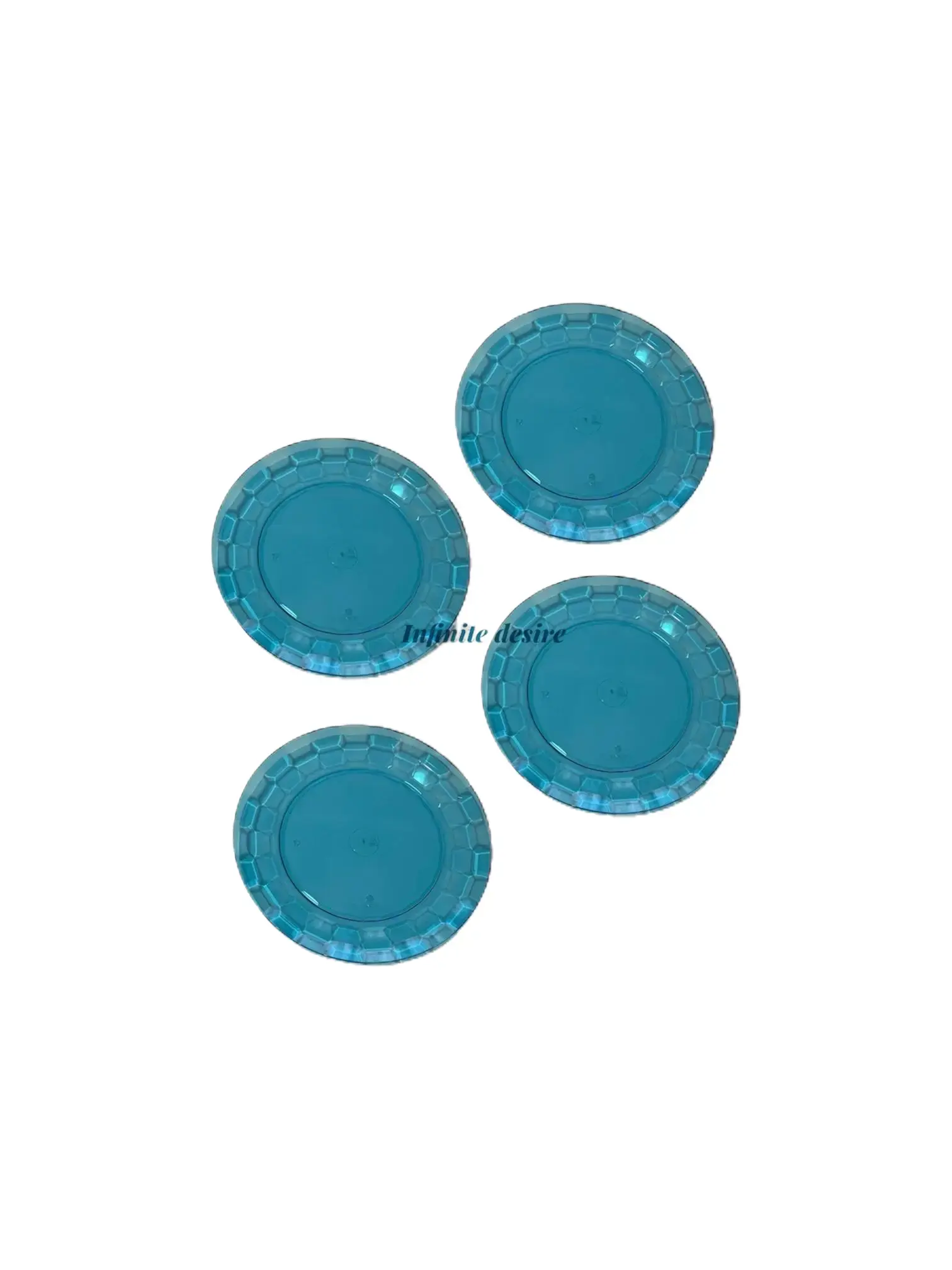 Blue Small Plates Polycarbonate/Policarbonato Set of 4 - Elegant Tableware for Dining and Serving - Perfect for Home Decor and Parties