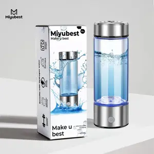 Portable Rechargeable Hydrogen Water Bottle Generator, Hydrogen Generation, Hydrogen Water Ionizer Machine, Household Kitchen Appliances for Home Office Travel Fitness, Drinkware, Glass Water Bottle