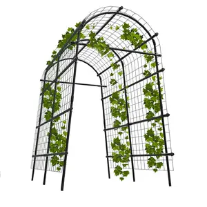 Garvee 7.5FT Extra Tall Stainless Steel Polyethylene-Coated Garden Arch Trellis, Adjustable Width Sturdy Netting for Outdoor Wedding Party Decor