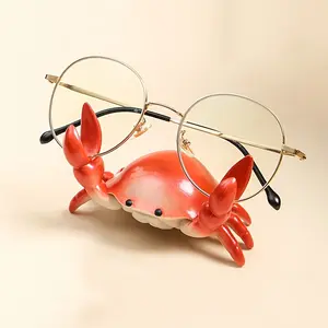 Crab-shaped multi-functional mobile phone and pen holder - Durable ABS desktop organizer with glasses slot, creative gift, home and office decoration, desktop accessory, lively design, sturdy structure, Desk Organizer Tidy