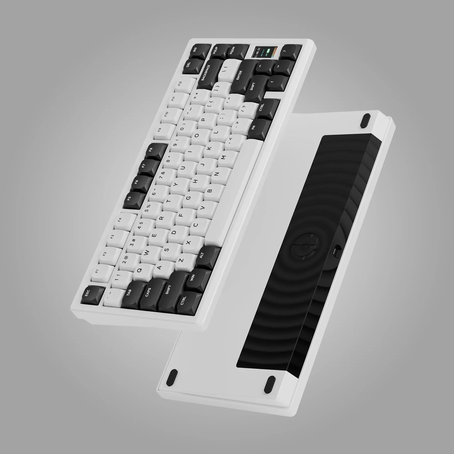 CHILKEY F75 LP Wireless Effortless Typing Keyboard, Full Aluminum Case 2.4G USB-C Hot Swappable PC Office Keyboard with 1.2 Inch HD OLED Display, Rechargeable Ergonomic Keyboards with Custom Linear Switches for Office & Gaming, Wireless Keyboard