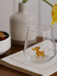 Tiny Handmade Balloon Figurine Stemless Wine Glass, Cute Balloon Dog Drinking Glass, Dog Glasses, Table Decor, Glass Tumbler, Cute Glass Cup