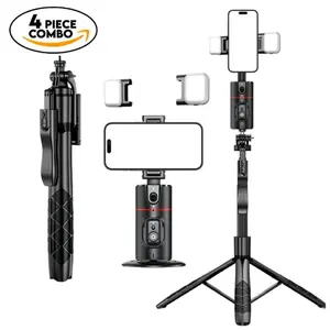 Desktop Selfie Stick Gimbal, 360° Adjustable Selfie Stick with Tripod, Cellphone Camera Stabilizer Travel Tripod Stand for Live Streaming, Mobile, Tripod Light Vlogging Kit, Smartphone Rotating Stand, Smartphone Camera Accessories