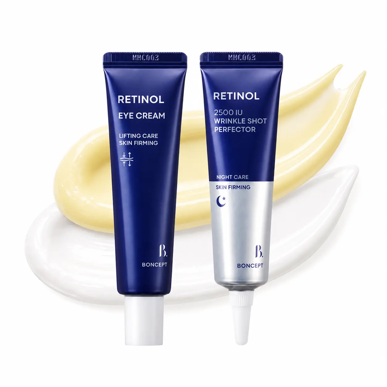[Boncept Official] BONCEPT Retinol Eye Cream & Perfector Duo – Korean Skin care for Anti aging, Dark Circles, Fine Lines, Wrinkles with Bakuchiol, panthenol, Hyaluronic Acid | 0.84 fl. Oz. / 25ml