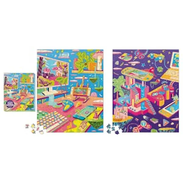 Cozy Gamer 2-in-1 Double-Sided 500-Piece Puzzle