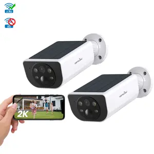 Wansview Security Cameras Wireless Outdoor, 2K 3MP Security Camera, Solar/Battery Powered, Home Security Camera with PIR Motion Detect& Siren, WiFi Camera with Solar Panel, Compatible with Alexa, 2Pack, remote access, Solar Rechargeable, IP65