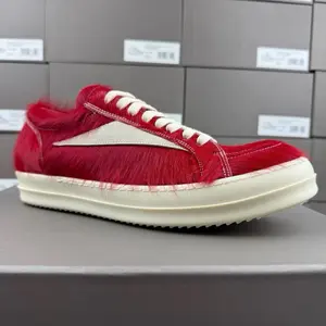 Rick Owens Geobasket Fur-Trimmed Sneakers