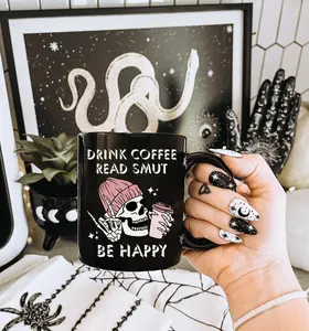 Book lover mug, spicy books,Drink coffee, read smut be happy,11oz Black Mug