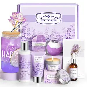 Mothers Day Gift for Women, Lavender Gift Baskets, Birthday Gifts for Women, Bath and Body Relaxing Spa Gifts Self Care Gifts Care Package Home Spa Bath Gifts for Mom...