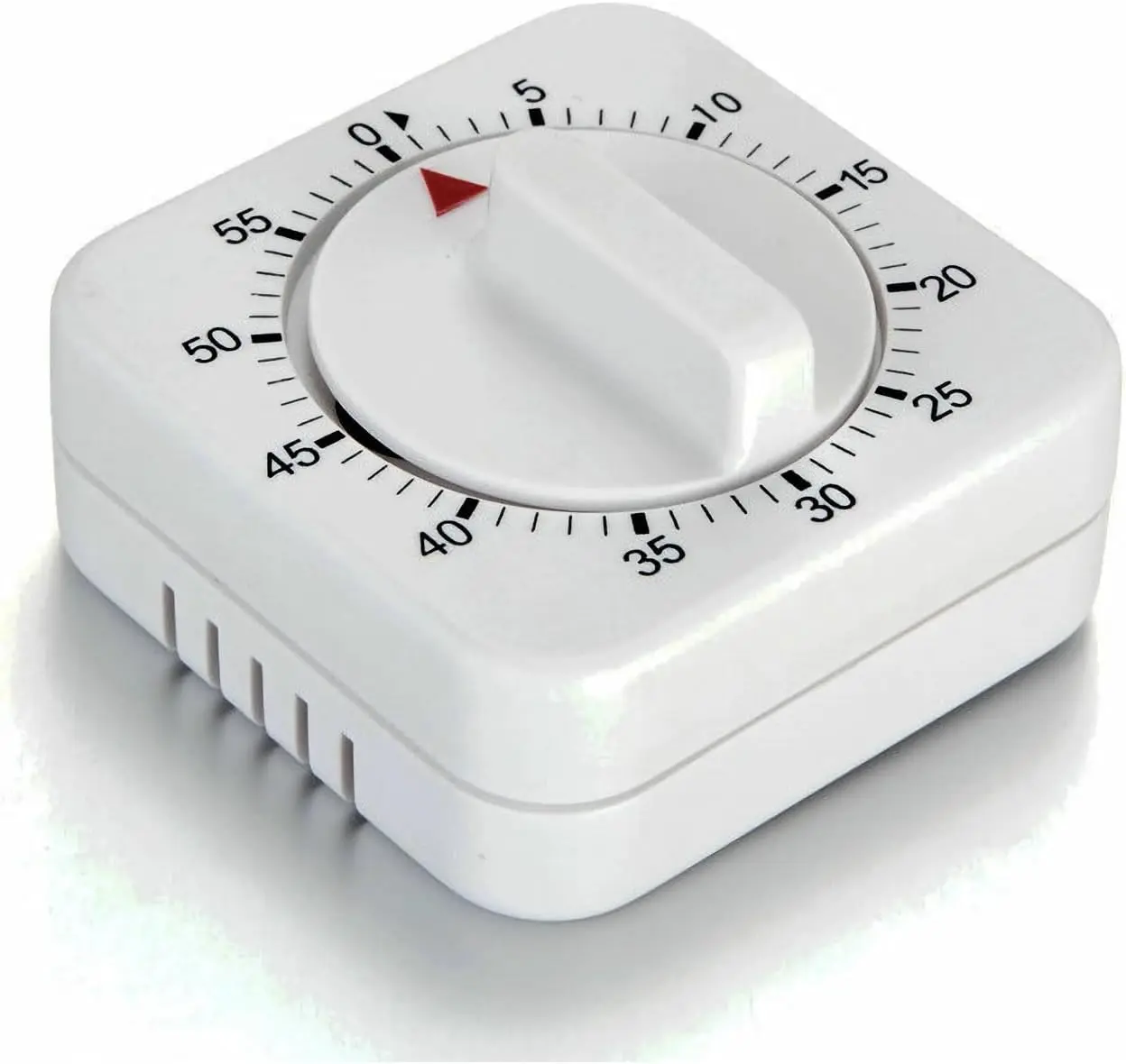 Square 60 Minute Mechanical Kitchen Timer - Visual Kitchen Cooking Timer Clock with Loud Alarm - No Batteries Required-Manual Countdown Timer for Classroom, Home, Study and Cooking (White) NUOSWEK
