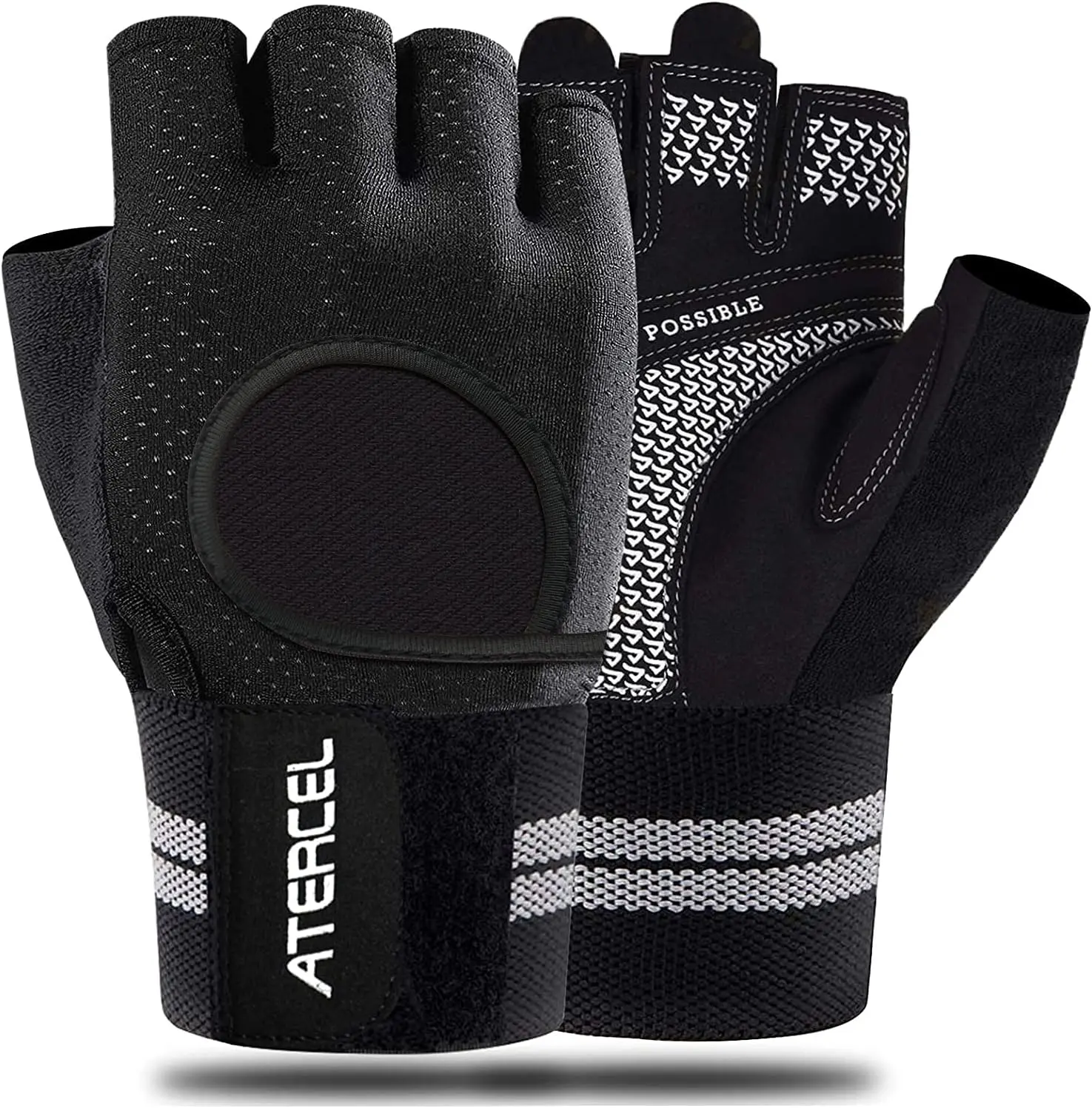Gym Workout Gloves for Men & Women, Anti-Slip Weight Lifting Gloves with Wrist Support, Full Palm Protection & Thick Padding for Pull-Ups and Training