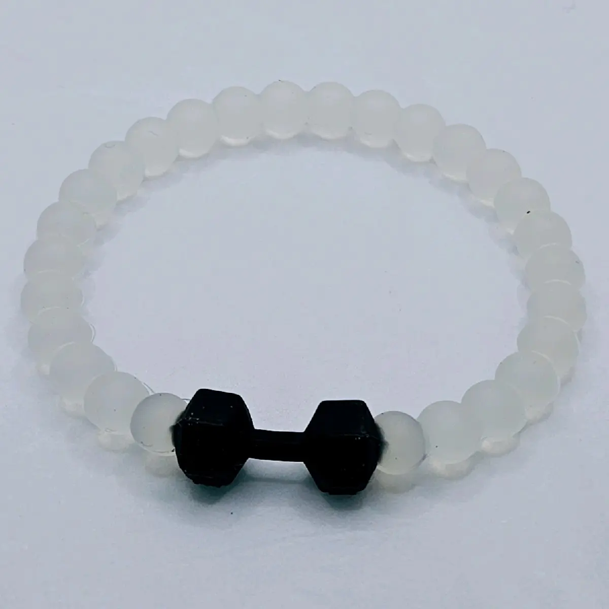 Clear & Black Silicone Dumbbell Bracelet