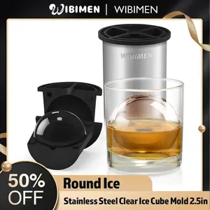 The ultimate cooling companion for ice lovers - Premium 2.5 inch Stainless Steel Clear Ice Balls - A stylish choice for drinks - Whiskey Clear Crystal Ice Ball Molds