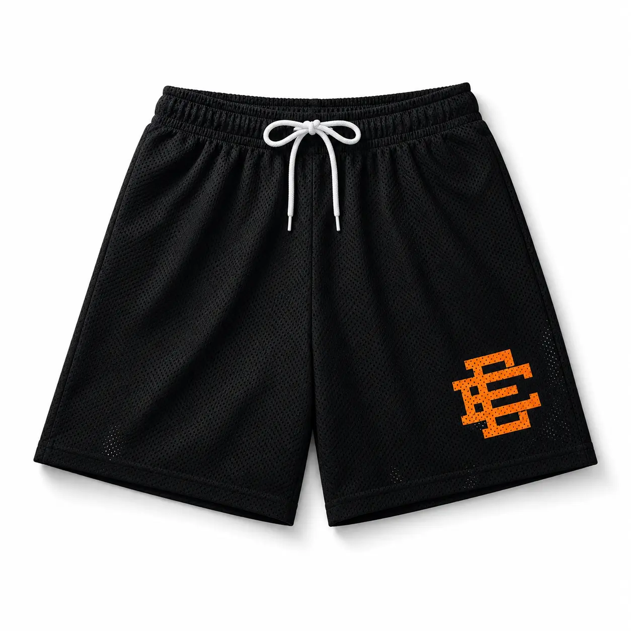 Eric Emanuel EE Basic Logo Mesh Shorts, Men's Basketball Streetwear Athletic Shorts with Signature EE Graphic
