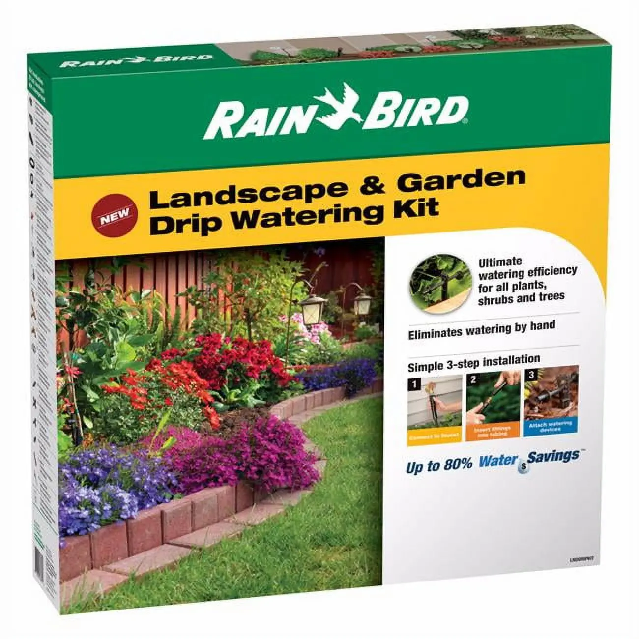 Rain Bird Drip Irrigation Drip Kit for Home Garden Plant Watering - 6.24 lbs, Includes Pressure Regulator, 1/2 in Tubing, Fittings, Tubing Stakes