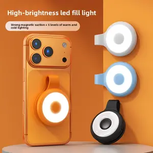Mini Magnetic Selfie Light, Portable Mobile Smartphone Cellphone Fill Light Accessory with Adjustable Warm-Cool Lighting & Magnetic Clip for Sports, Outdoor Leisure