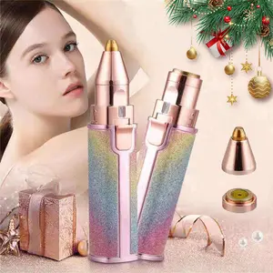 Double Head Facial Hair Trimmer, Advanced Light Sensing Shaver for Face & Eyebrows, Women's Grooming Tool, Precision Brow Shaping Device