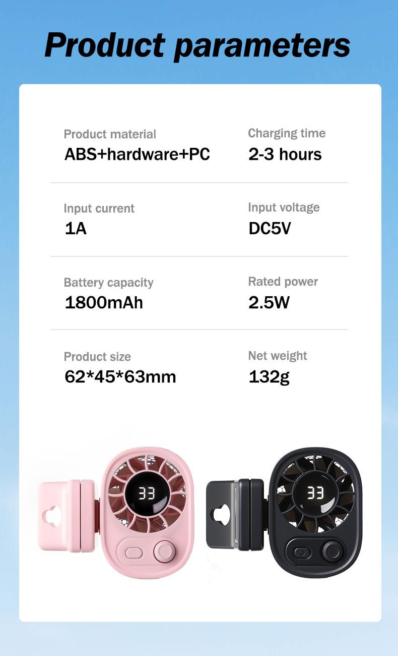 【Summer Survivals】JOYTUTUS 2026 Semiconductor Cooling Car Clip On Fan - 360° Rotation, 100 Speeds Adjustable, LED Display, USB Rechargeable, Wide Clamp, 20Hr 3000mAh Battery, Car Accessories Car Fan Car Seat Fan High Velocity Fan Dealsforyoudays