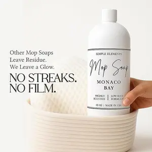 Mop Soap Highly Scented Fragrance, Long Lasting Luxury Floor Cleaner for Hardwood, Tile, Laminate & Stone, Low Suds No Residue Formula, All Mop Types, Made in USA, 32oz Monaco Bay Fragrance
