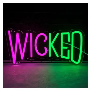 Sign Illuminated Wicked Neon Lights For Bedroom Living Room Man Cave Party Decor 18x37cm Sign Lamp