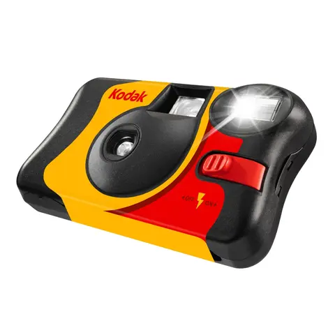 Kodak Fun Saver Single-Use Film Camera, 27-Exposure Roll, Built-In Flash Disposable Camera Picture People Pictures Lightweight Outdoor Compact