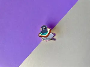 Silly Pigeon Bread  - Enamel Pin