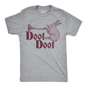 Mens Funny T Shirts Doot Doot Sarcastic Retro Trumpet Graphic Novelty Tee For Men Mens Funny T Shirts Cool Vintage Fashion T-Shirt Gift Classic Menswear Funny Music Short Sleeve Novelty Tees for Guys Light Grey