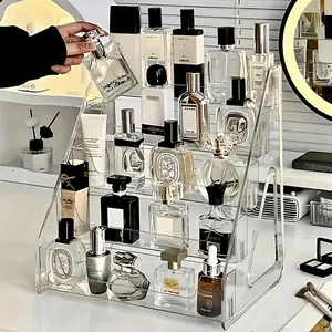 5-Tier Perfume and Cosmetic Storage Box, Makeup Organizer Box, Modern Organizer, suitable for dressing tables and bathroom countertops, Freestanding cosmetic display rack, space-saving design, holds perfumes, essential oils, skincare products