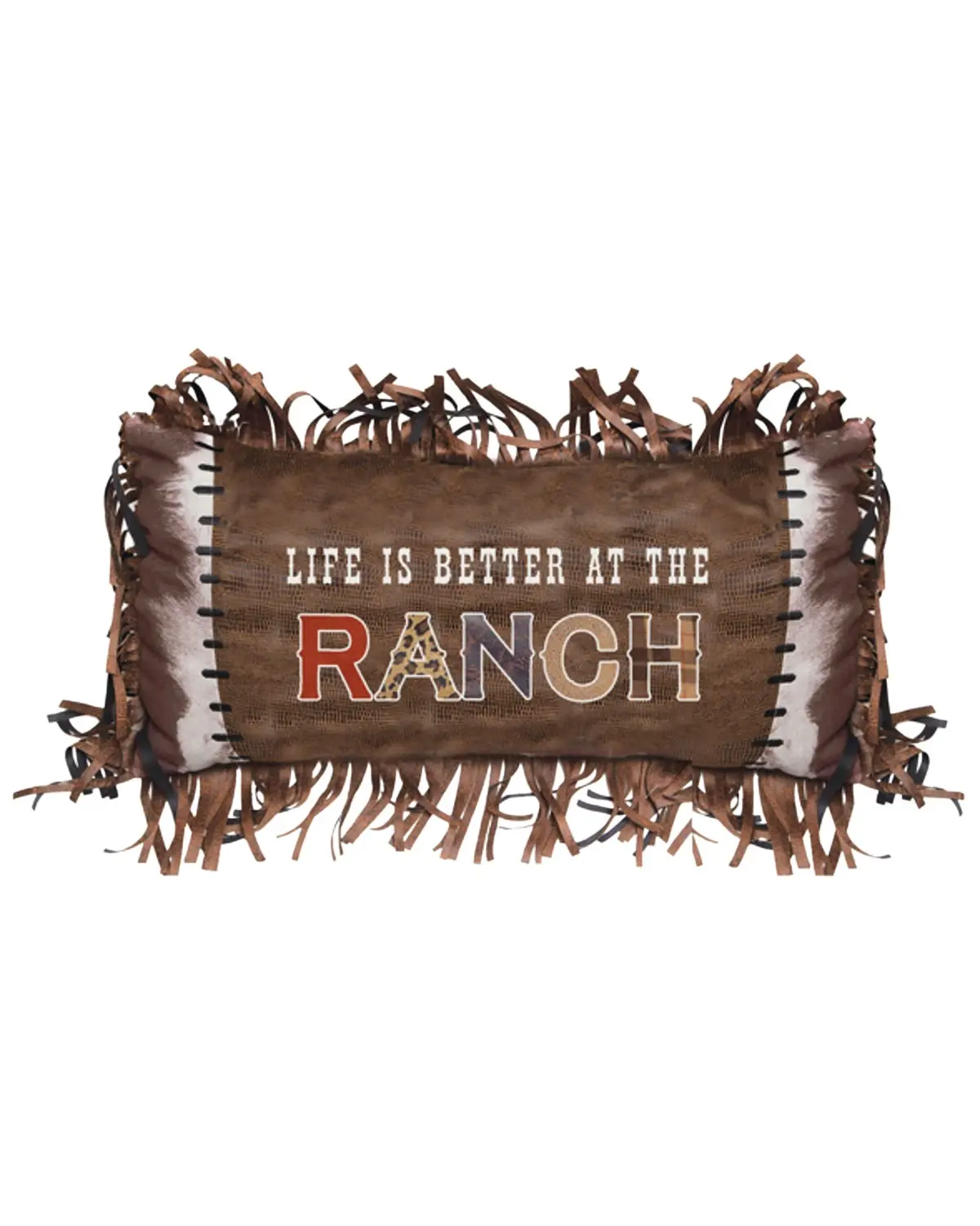 Carstens Home Unisex Life Is Better At The Ranch Fringe Decorative Throw Pillow - Jb7079