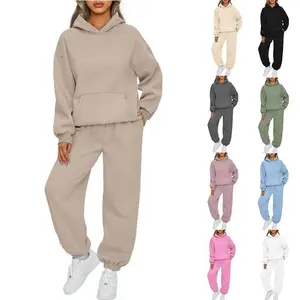 2025 New Autumn Winter Women's Two-Piece Set Casual Hoodie Loose Casual Pants Sports Suit In Stock Women's Clothing Lace Ruched Sweet Camisole Set(gift)